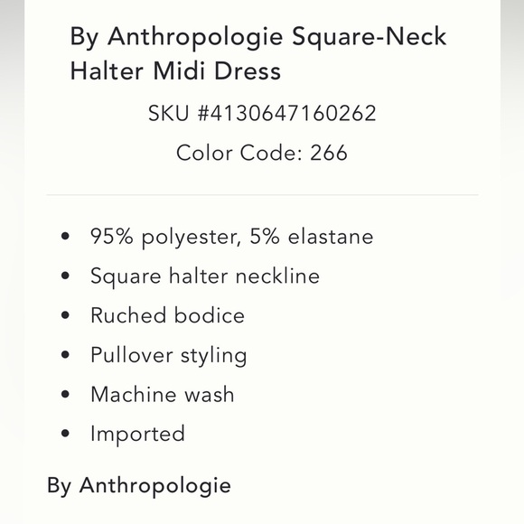 Anthropologie NWT Square-Neck
Halter Midi Dress size M. - Picture 6 of 16
